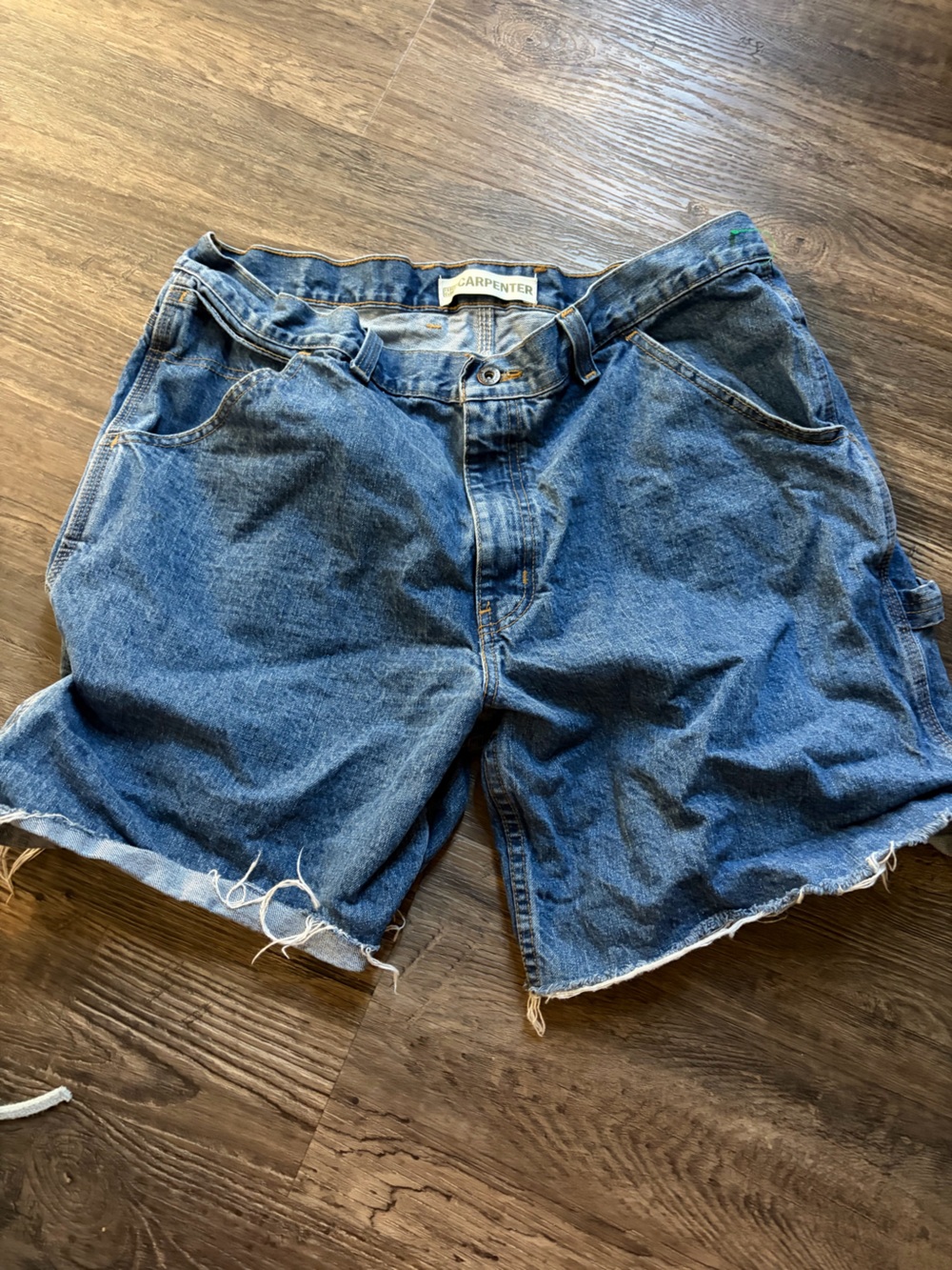 Faded Glory Blue Denim Cutoff Carpenter Shorts